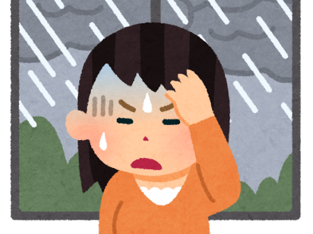 梅雨による頭痛とめまい　低気圧　血行不良　京都市北区/左京区　北大路東洋鍼灸整骨院